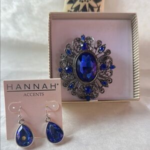 Hannah Blue and Silver Jewelry Set